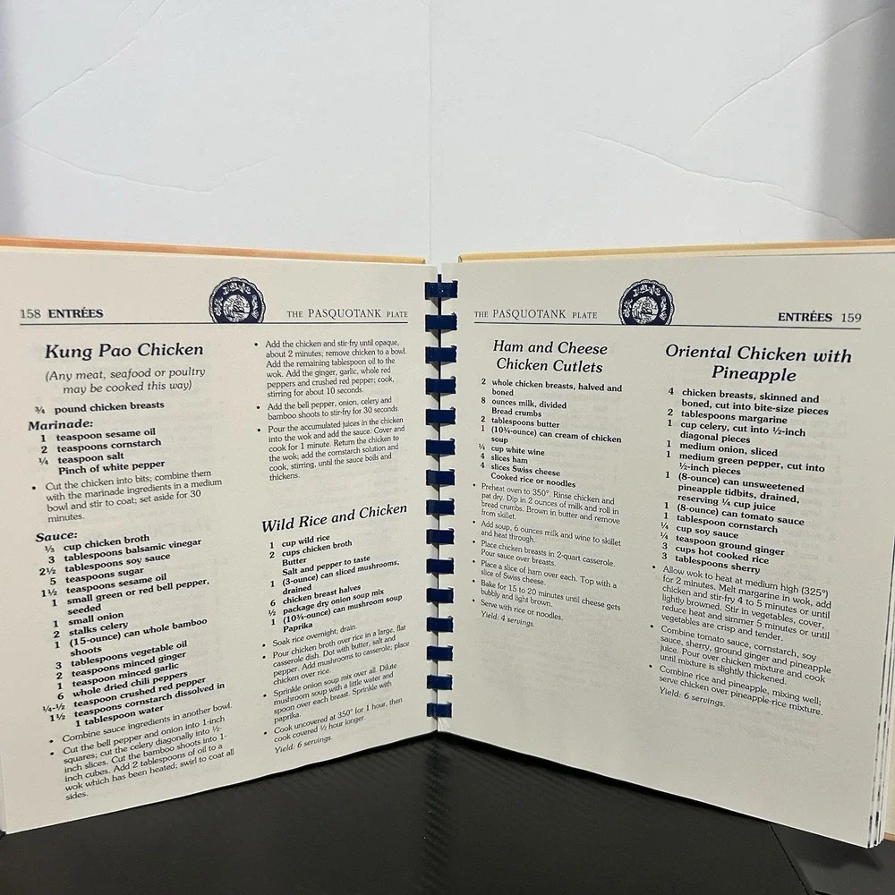 The Pasquotank Plate Coastal Carolina Cuisine Cookbook NC Spiral Bound